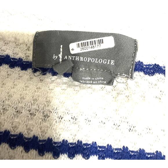 Anthropologie Stripped Women's Crewneck Sweater Whie/Blue Size Large - Picture 11 of 11